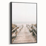 Coastal Wall Art: Beach Boardwalk View - Tranquil Seaside Nautical Print