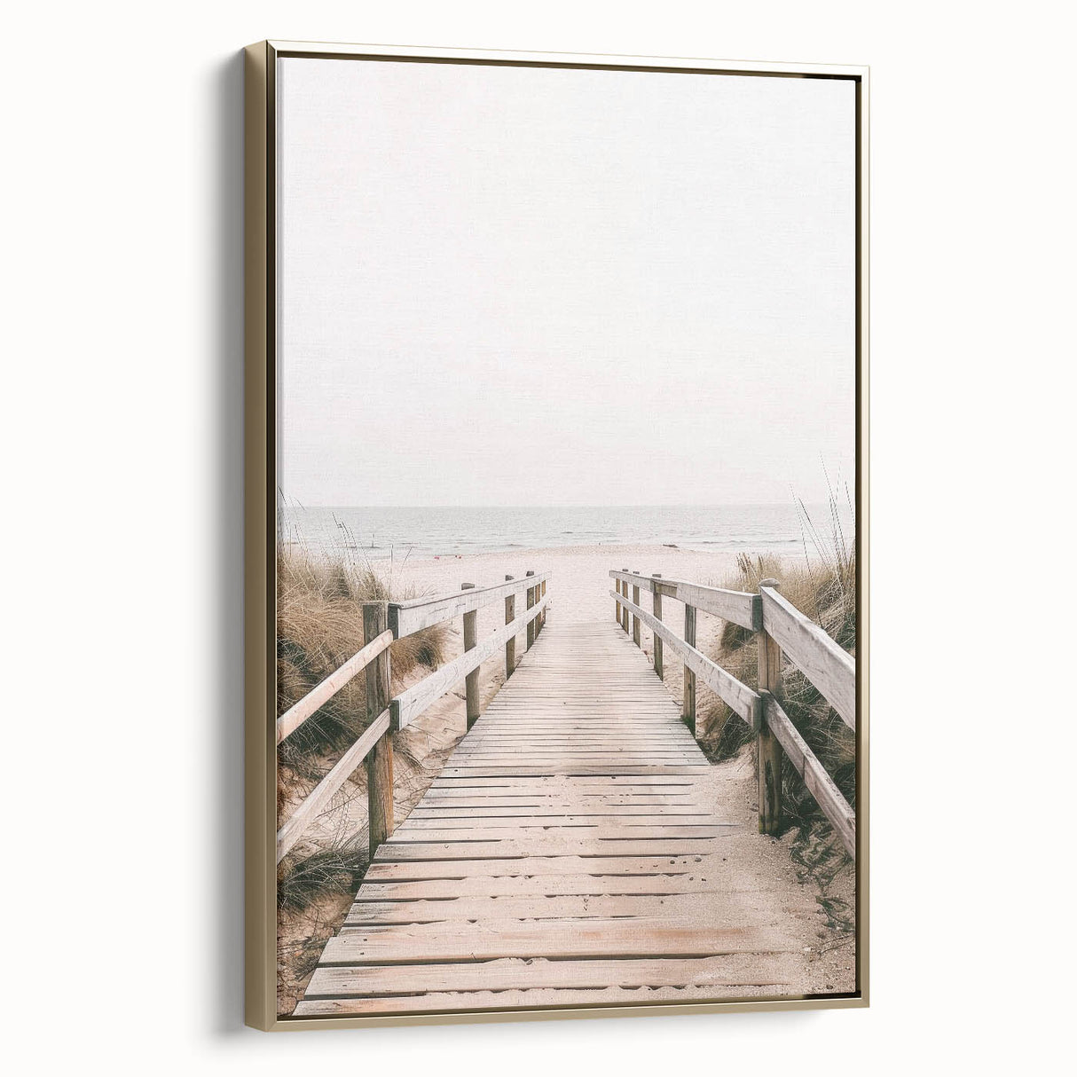 Coastal Wall Art: Beach Boardwalk View - Tranquil Seaside Nautical Print