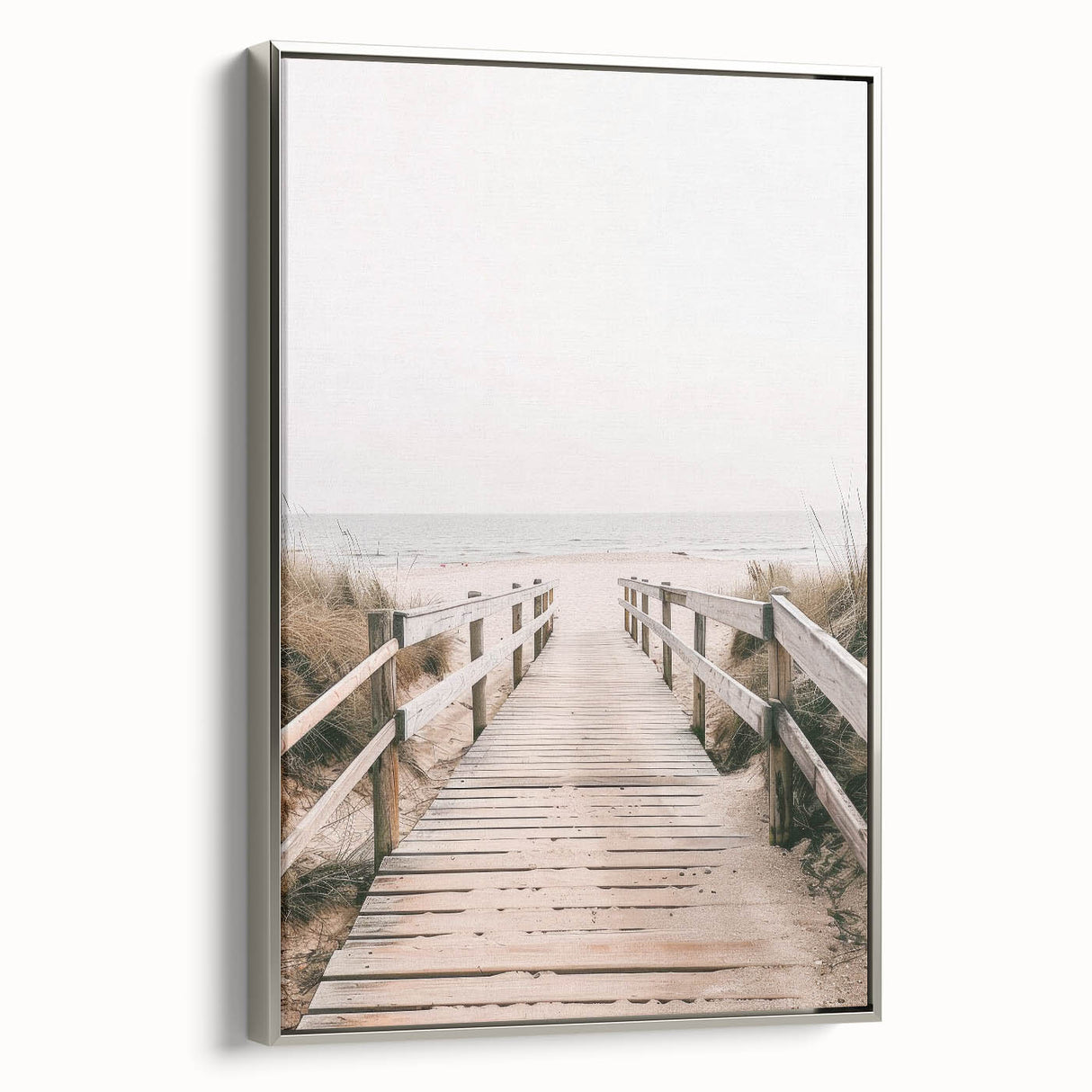 Coastal Wall Art: Beach Boardwalk View - Tranquil Seaside Nautical Print