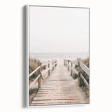 Coastal Wall Art: Beach Boardwalk View - Tranquil Seaside Nautical Print