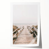 Coastal Wall Art: Beach Boardwalk View - Tranquil Seaside Nautical Print