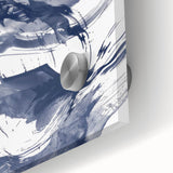 Coastal Wall Art: Abstract Ocean Waves - Nautical Blue Brushstroke Print