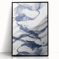 Coastal Wall Art: Abstract Ocean Waves - Nautical Blue Brushstroke Print