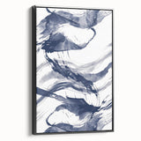 Coastal Wall Art: Abstract Ocean Waves - Nautical Blue Brushstroke Print