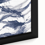 Coastal Wall Art: Abstract Ocean Waves - Nautical Blue Brushstroke Print