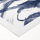 Coastal Wall Art: Abstract Ocean Waves - Nautical Blue Brushstroke Print