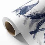 Coastal Wall Art: Abstract Ocean Waves - Nautical Blue Brushstroke Print