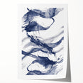 Coastal Wall Art: Abstract Ocean Waves - Nautical Blue Brushstroke Print