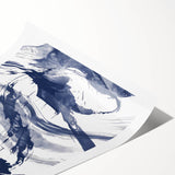 Coastal Wall Art: Abstract Ocean Waves - Nautical Blue Brushstroke Print