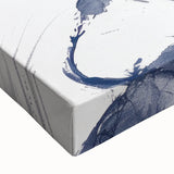 Coastal Wall Art: Abstract Ocean Waves - Nautical Blue Brushstroke Print