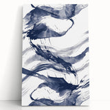 Coastal Wall Art: Abstract Ocean Waves - Nautical Blue Brushstroke Print