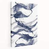 Coastal Wall Art: Abstract Ocean Waves - Nautical Blue Brushstroke Print