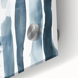 Coastal Wall Art: Abstract Blue Stripes - Nautical Watercolor Print