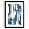 Coastal Wall Art: Abstract Blue Stripes - Nautical Watercolor Print