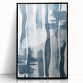 Coastal Wall Art: Abstract Blue Stripes - Nautical Watercolor Print