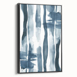 Coastal Wall Art: Abstract Blue Stripes - Nautical Watercolor Print