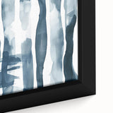 Coastal Wall Art: Abstract Blue Stripes - Nautical Watercolor Print