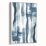 Coastal Wall Art: Abstract Blue Stripes - Nautical Watercolor Print
