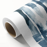 Coastal Wall Art: Abstract Blue Stripes - Nautical Watercolor Print