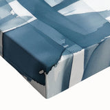 Coastal Wall Art: Abstract Blue Stripes - Nautical Watercolor Print