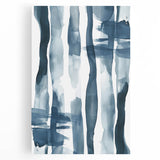 Coastal Wall Art: Abstract Blue Stripes - Nautical Watercolor Print