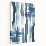 Coastal Wall Art: Abstract Blue Stripes - Nautical Watercolor Print