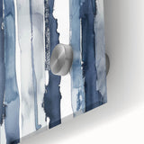 Coastal Wall Art: Deep Blue Vertical Strokes - Nautical Abstract Print