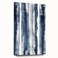 Coastal Wall Art: Deep Blue Vertical Strokes - Nautical Abstract Print