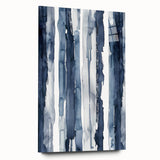 Coastal Wall Art: Deep Blue Vertical Strokes - Nautical Abstract Print