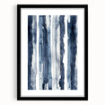 Coastal Wall Art: Deep Blue Vertical Strokes - Nautical Abstract Print