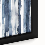 Coastal Wall Art: Deep Blue Vertical Strokes - Nautical Abstract Print