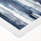 Coastal Wall Art: Deep Blue Vertical Strokes - Nautical Abstract Print