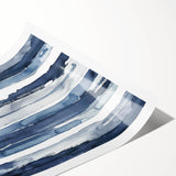 Coastal Wall Art: Deep Blue Vertical Strokes - Nautical Abstract Print