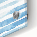 Coastal Wall Art: Light Blue Horizontal Stripes - Nautical Abstract Print