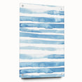 Coastal Wall Art: Light Blue Horizontal Stripes - Nautical Abstract Print