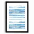 Coastal Wall Art: Light Blue Horizontal Stripes - Nautical Abstract Print