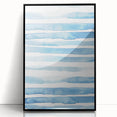 Coastal Wall Art: Light Blue Horizontal Stripes - Nautical Abstract Print
