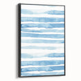 Coastal Wall Art: Light Blue Horizontal Stripes - Nautical Abstract Print