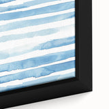 Coastal Wall Art: Light Blue Horizontal Stripes - Nautical Abstract Print