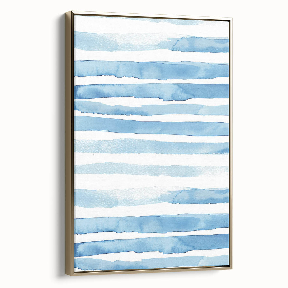 Coastal Wall Art: Light Blue Horizontal Stripes - Nautical Abstract Print