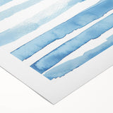 Coastal Wall Art: Light Blue Horizontal Stripes - Nautical Abstract Print