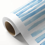 Coastal Wall Art: Light Blue Horizontal Stripes - Nautical Abstract Print