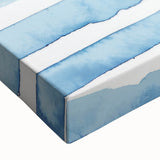 Coastal Wall Art: Light Blue Horizontal Stripes - Nautical Abstract Print
