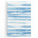 Coastal Wall Art: Light Blue Horizontal Stripes - Nautical Abstract Print