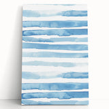 Coastal Wall Art: Light Blue Horizontal Stripes - Nautical Abstract Print