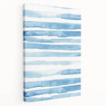 Coastal Wall Art: Light Blue Horizontal Stripes - Nautical Abstract Print