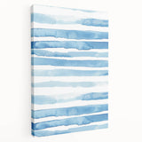 Coastal Wall Art: Light Blue Horizontal Stripes - Nautical Abstract Print