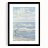 Coastal Wall Art: Serene Beach Scene - Ocean Waves and Sky Painting