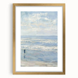 Coastal Wall Art: Serene Beach Scene - Ocean Waves and Sky Painting