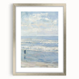 Coastal Wall Art: Serene Beach Scene - Ocean Waves and Sky Painting